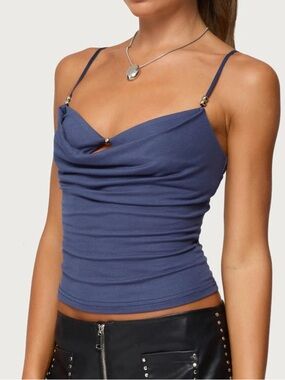 Edikted Layered Bra Cowl Neck Top